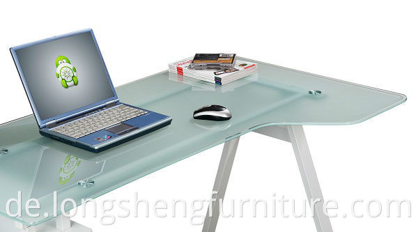 Moderner Computer-Schreibtisch 3 Schubladen Glas-Desktop-Bürotisch